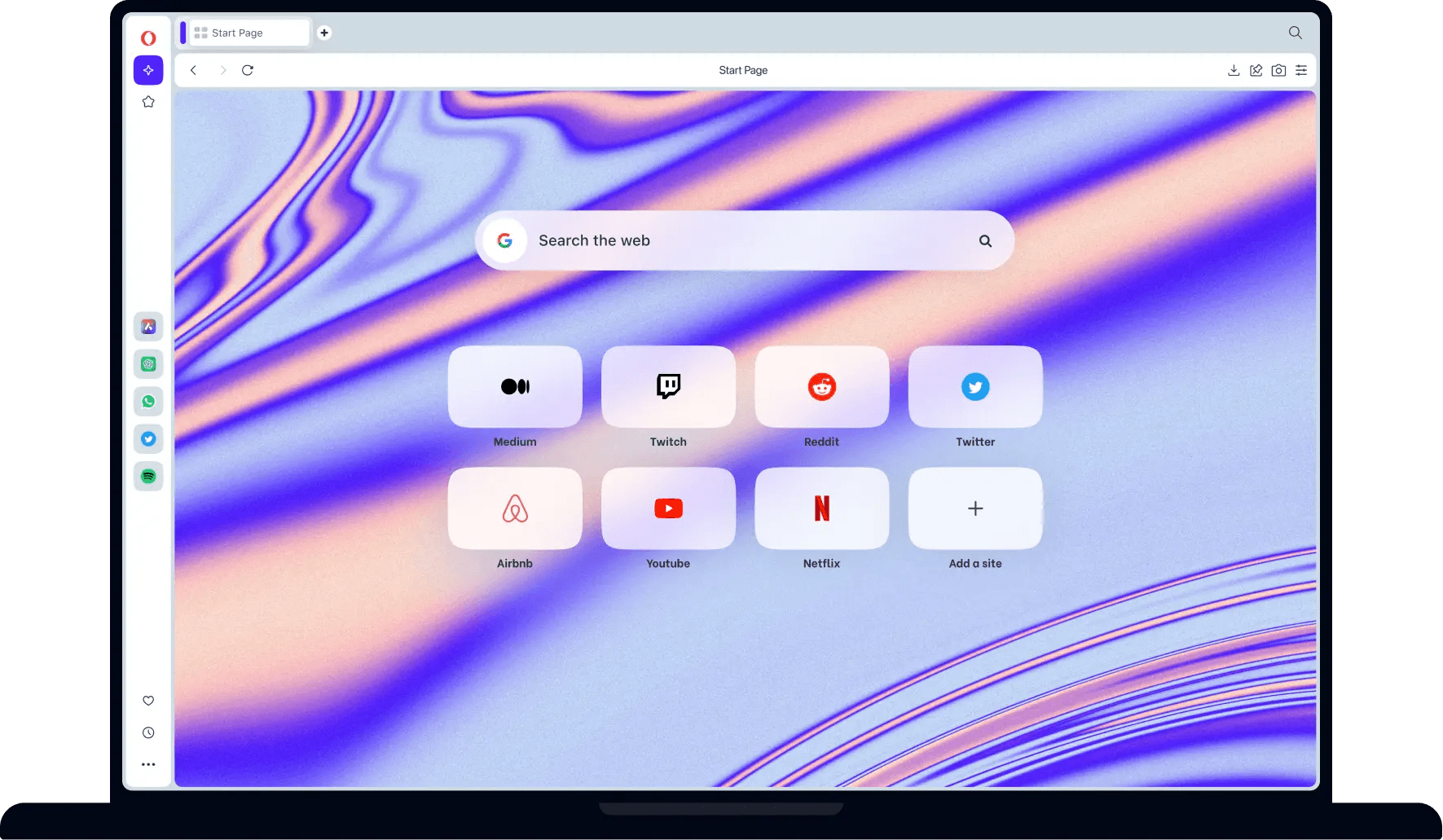 Opera on desktop screenshot