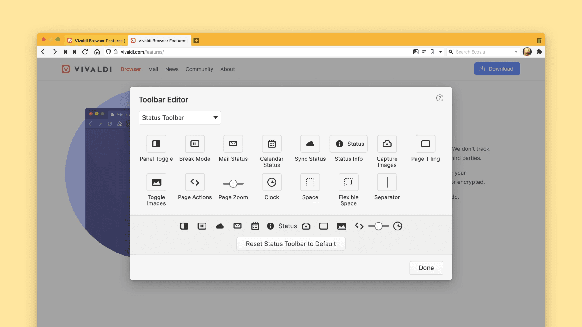 Customize Vivaldi